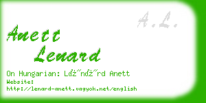 anett lenard business card